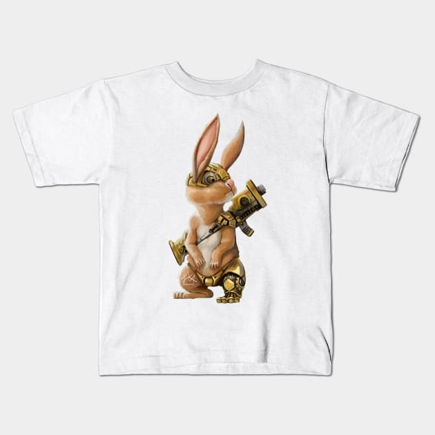 Steam Bunn Kids T-Shirt by JohnyKatoArt